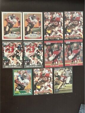 NFL 49ERS ALL PRO WR JOHN TAYLOR VINTAGE COLLECTION 11 NFL CARD LOT NM